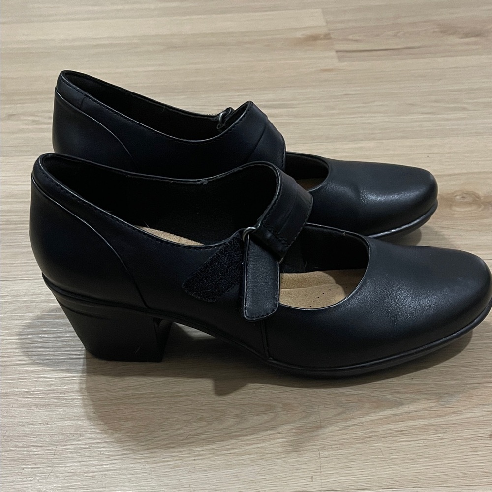 Clarks Women's Black Strap Heels